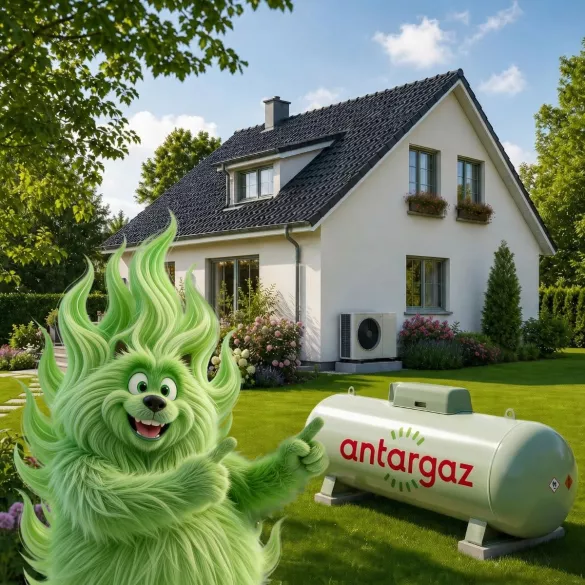 Caz von Antargaz bei einer Hybrid-Wärmepumpe mit Gastank