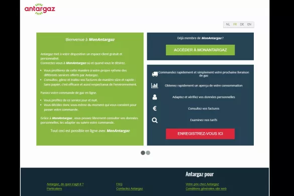 Mon Antargaz écran du login