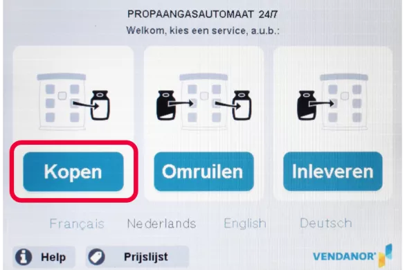 vending machine screen to buy